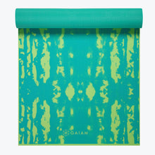 Load image into Gallery viewer, Reversible Turquoise Lotus Yoga Mat (6mm)